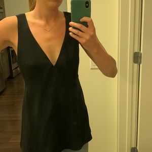 Theory black v-neck tank blouse